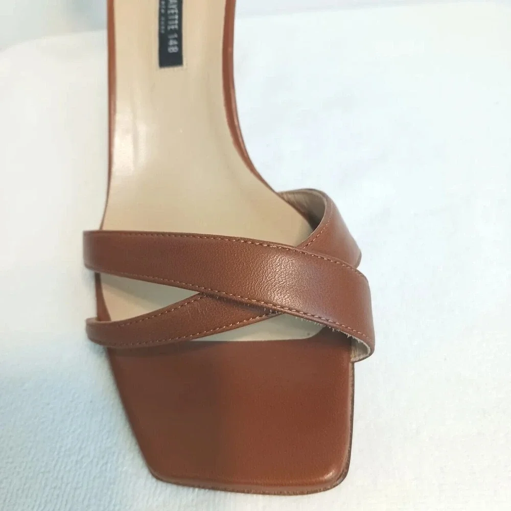 LAFAYETTE 148 Lula Ankle Strap Sandal Heels Brown‎ Sz 41 Luxury Glam retail $450